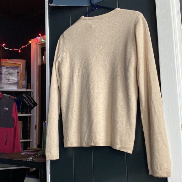 Sak’s Fifth Avenue Crème Silk Cashmere Sweater&Cardigan Set Belford Petite Small - Picture 2 of 12